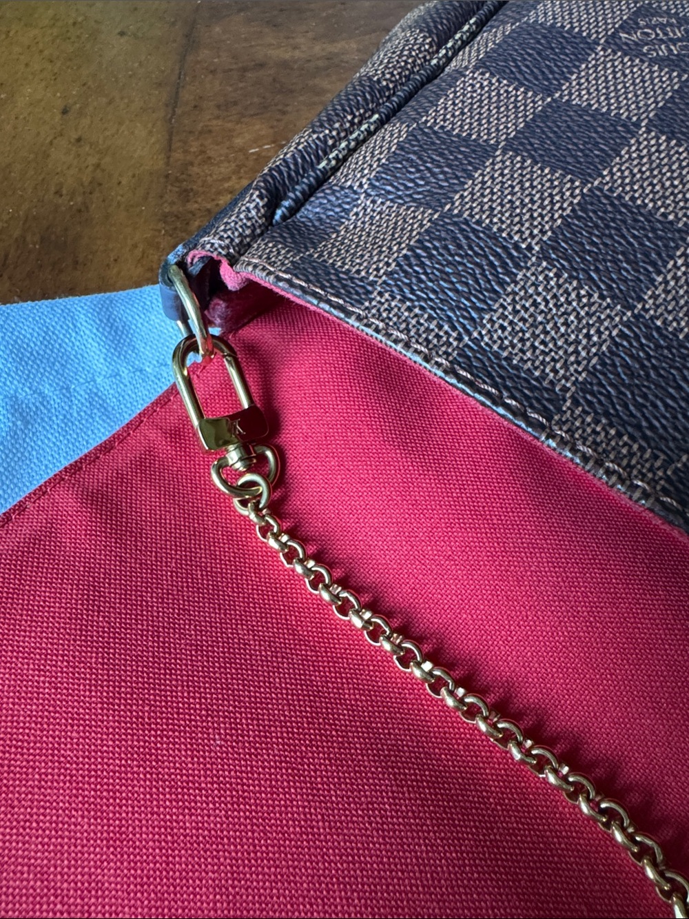 Louis Vuitton Favorite Damier Ebene Crossbody Bag with Gold Hardware - Picture 2 of 8